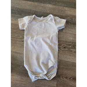 Quincy Mae Striped Bodysuit‎ Short Sleeve Neutral Baby Onesie 18-24 Months #9
